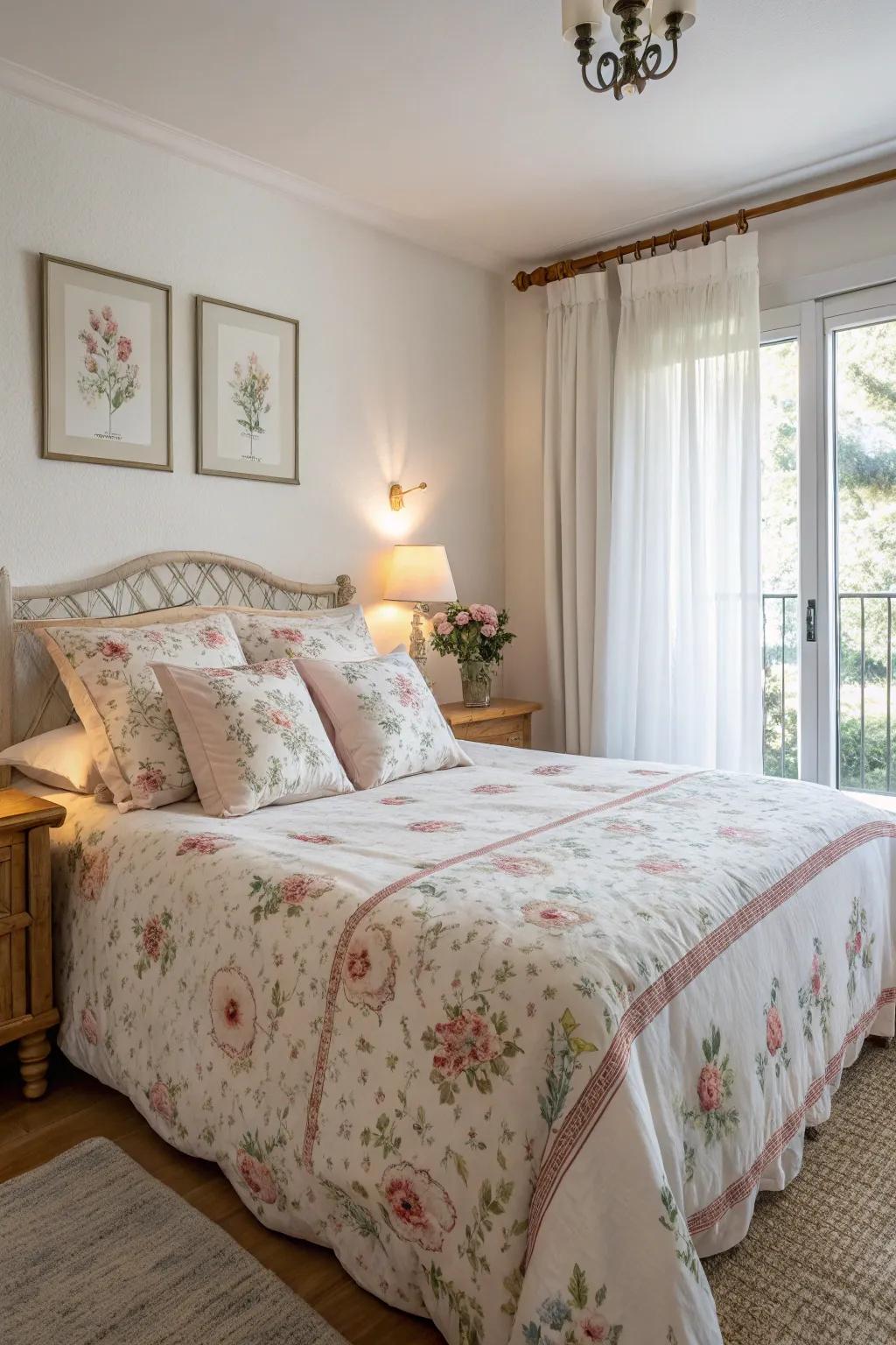 Refresh your bedroom with floral bedding.