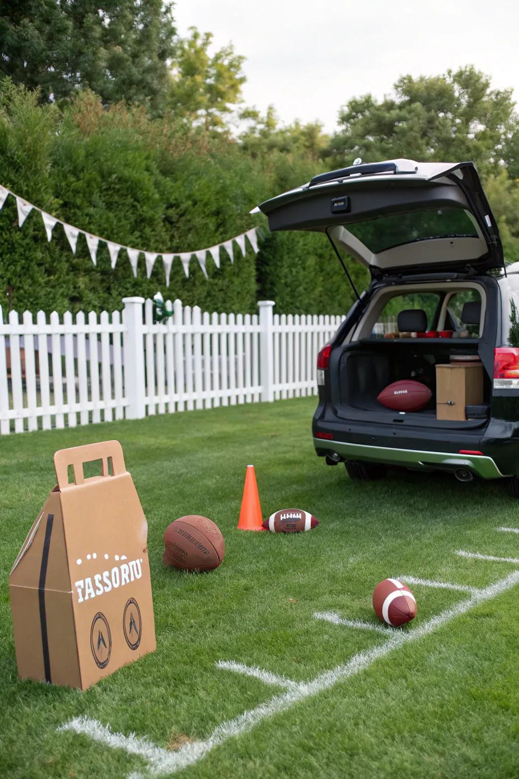 With a simple and entertaining football toss game, you may engage guests.