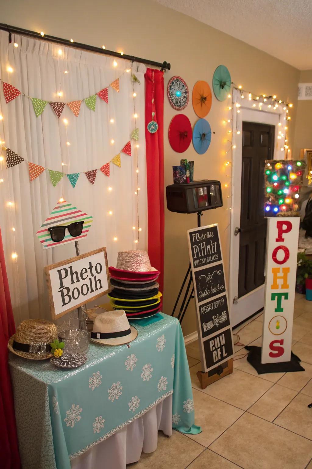A playful DIY photo booth to capture Friendsgiving memories.