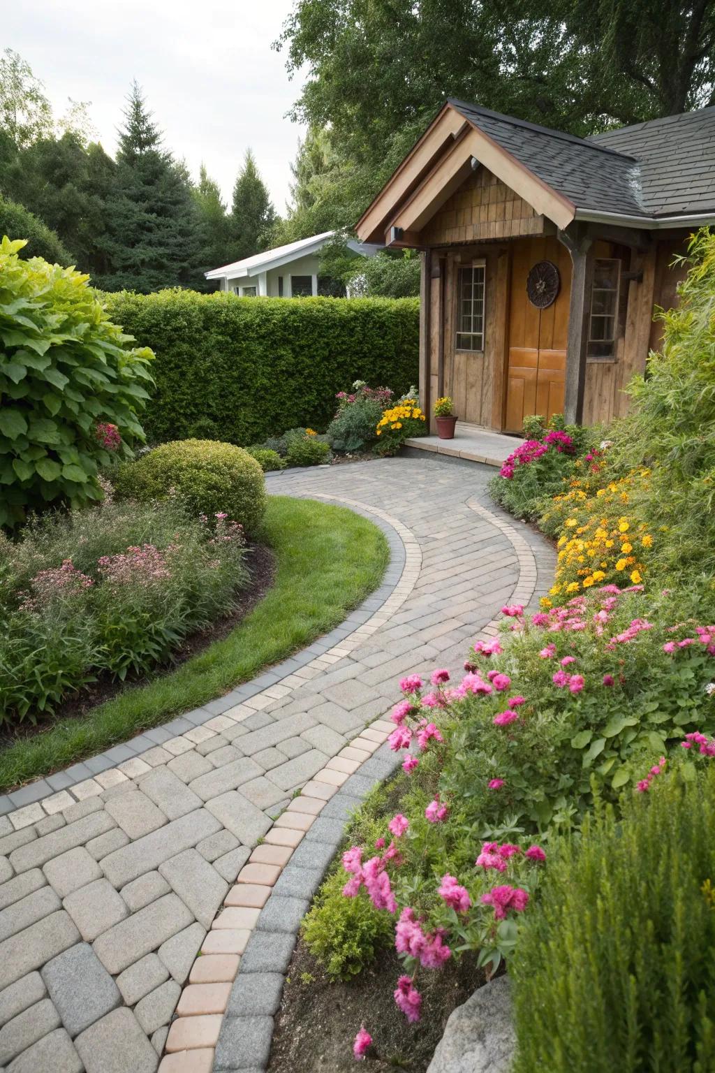 Curved routes add a graceful movement to your entryway.
