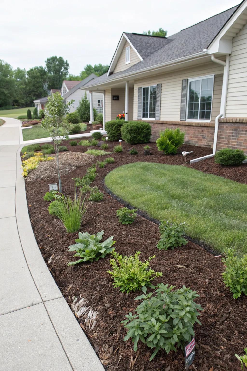 Mulched areas keep your plants thriving and healthy.