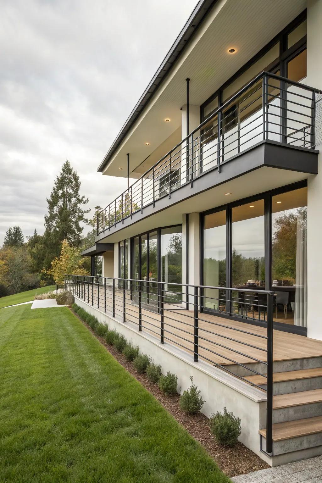 Horizontal spindles provide a modern and expansive look.