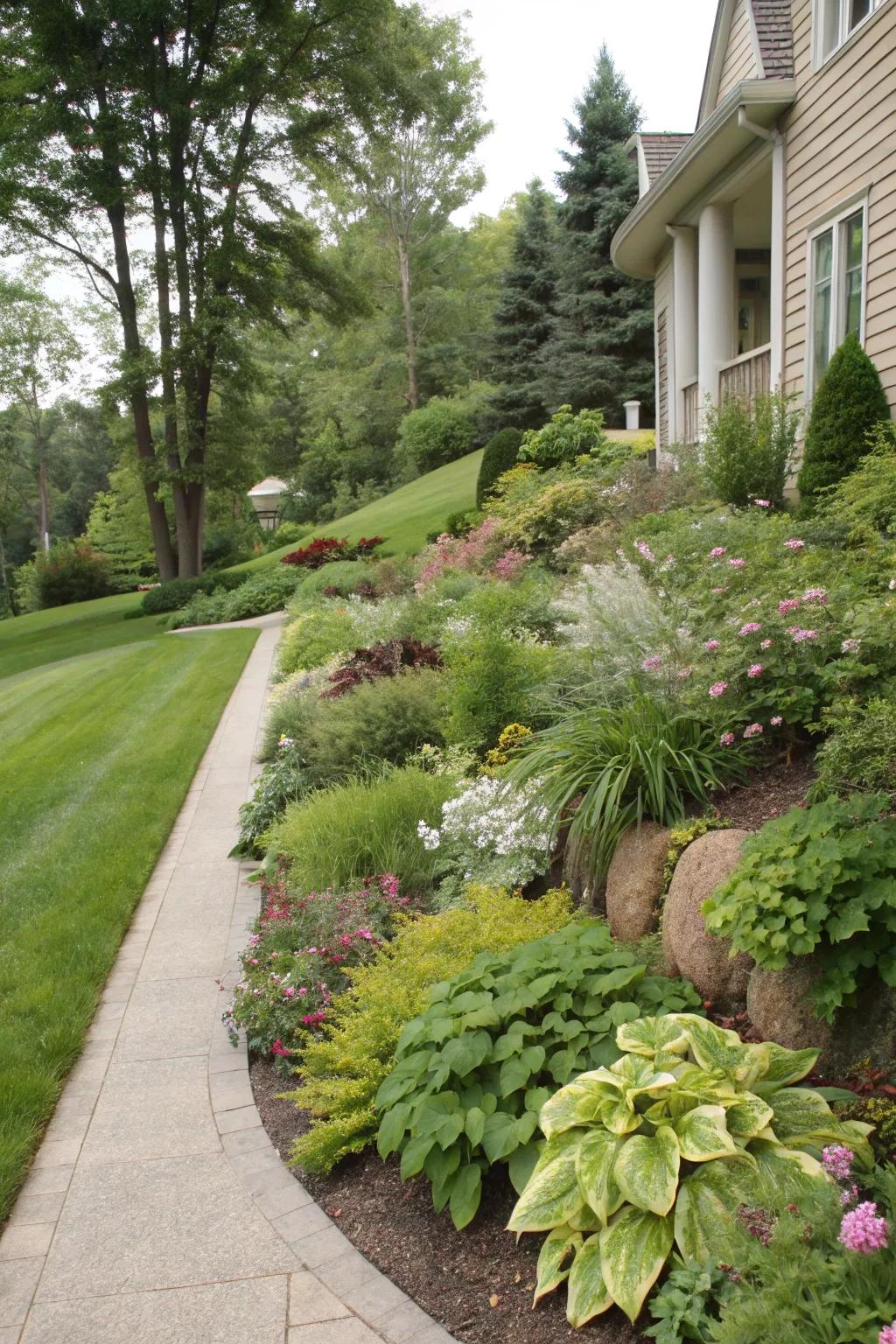 A natural aesthetic brings a sense of balance to your berm.