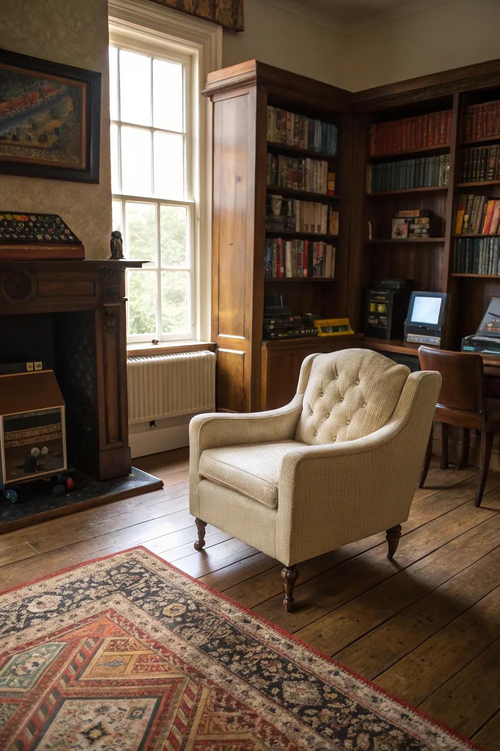 Traditional armchairs combine elegance and comfort inside your gaming room.