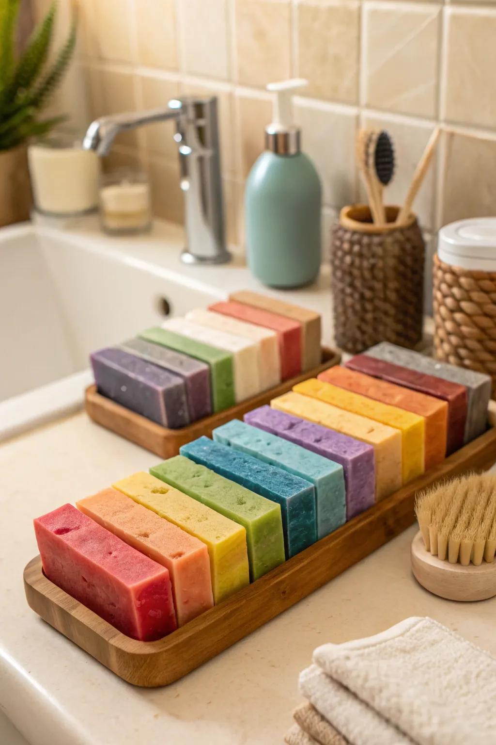 Handcrafted cleansing bars providing a luxurious experience.