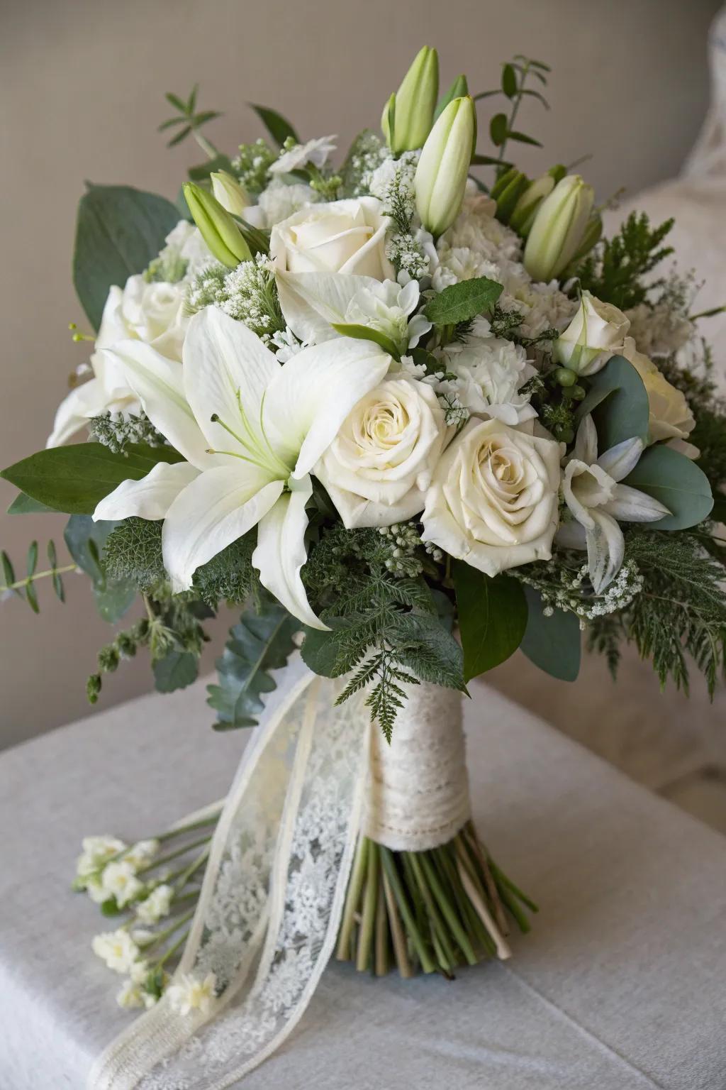 An refined ivory arrangement for a classic graduation gift.