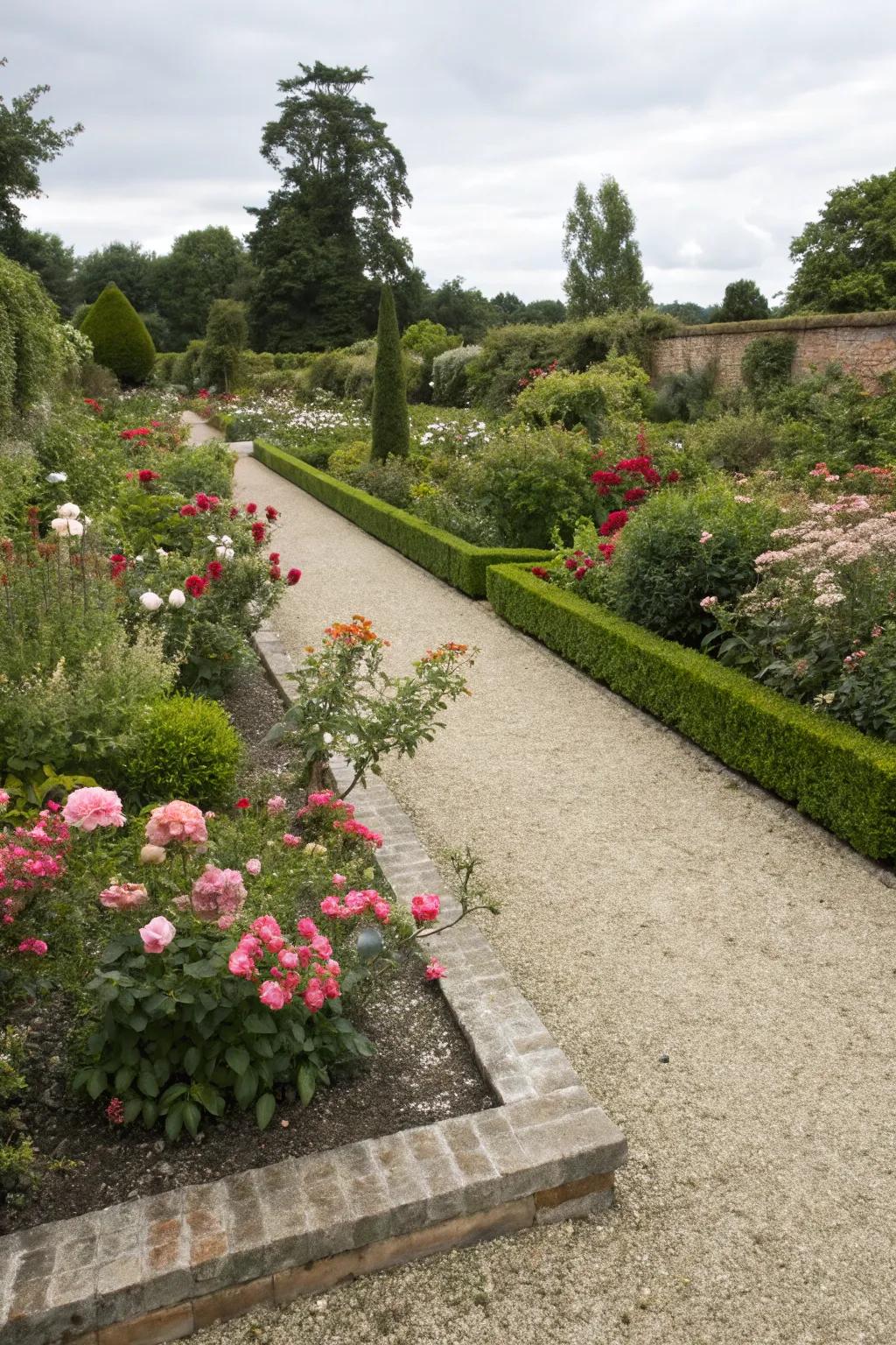 Sharp and clean garden borders defined with gravel edging.
