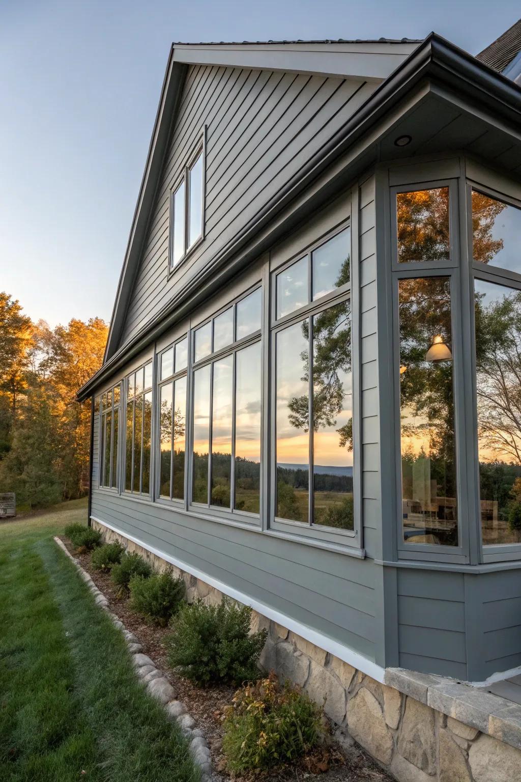 Brighten up with expansive windows and graphite tones.