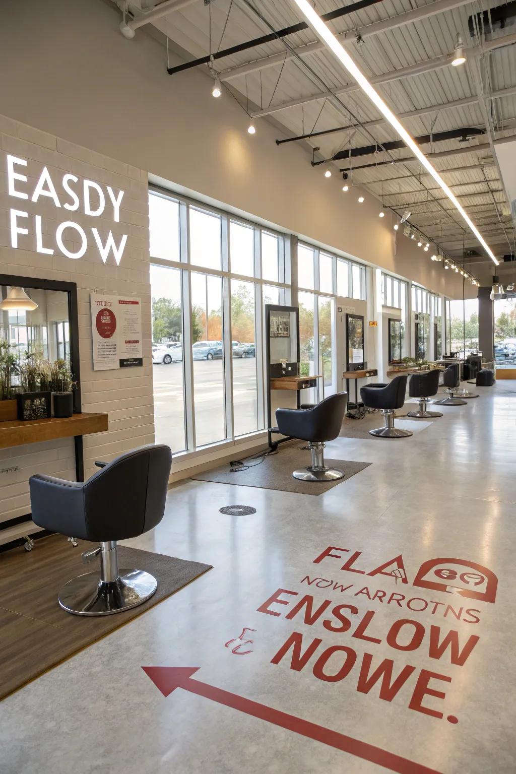 Open concepts create an airy and inviting salon.