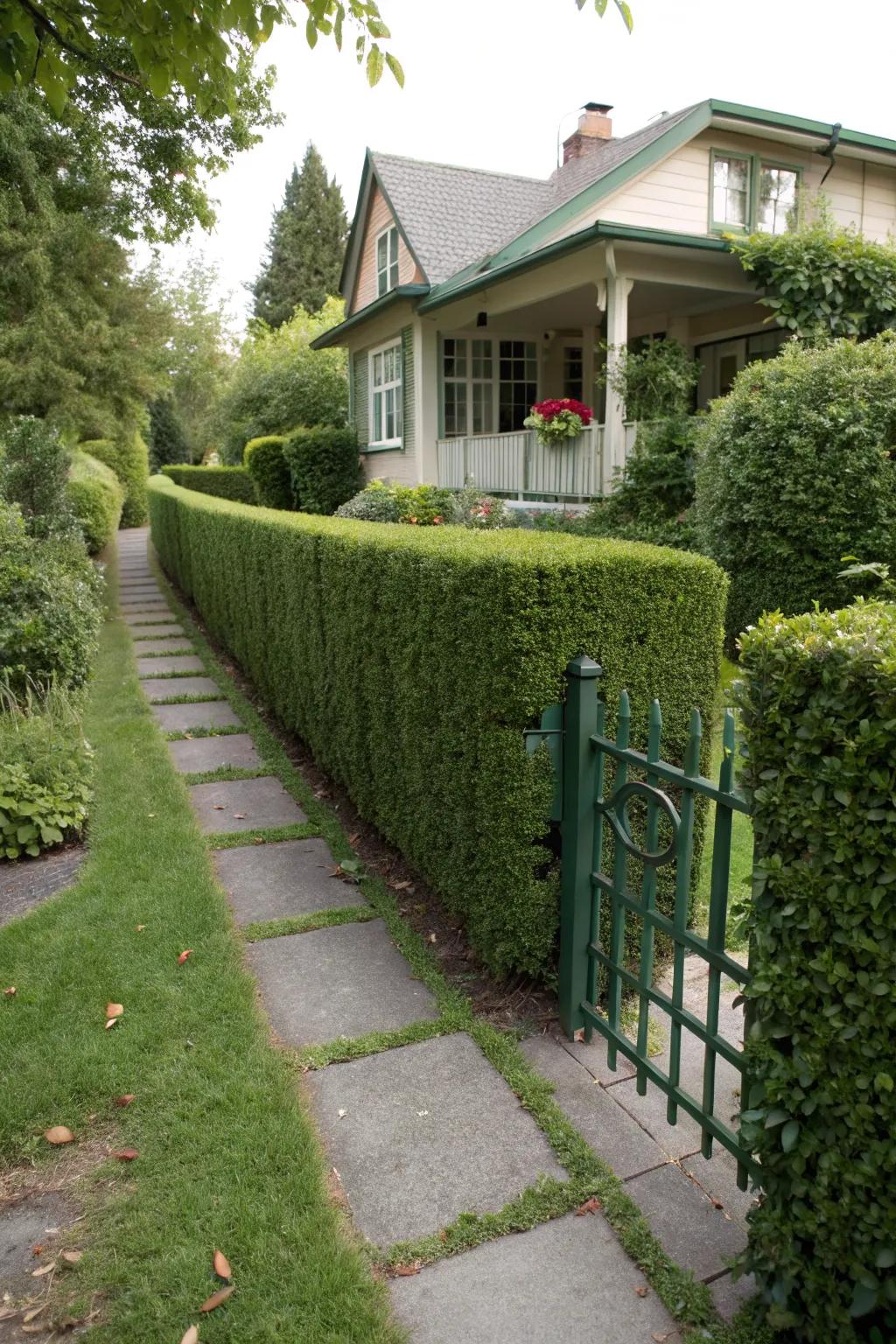 Verdant and thriving: the living hedge fence.