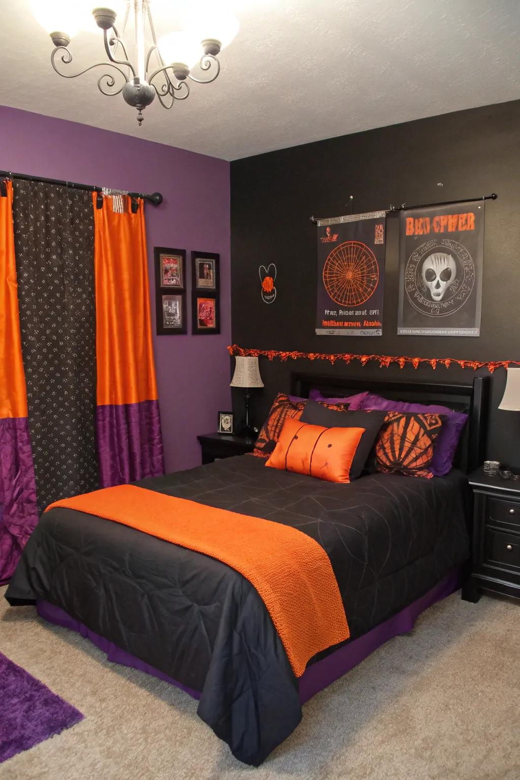 A classic Halloween color scheme sets the perfect mood.
