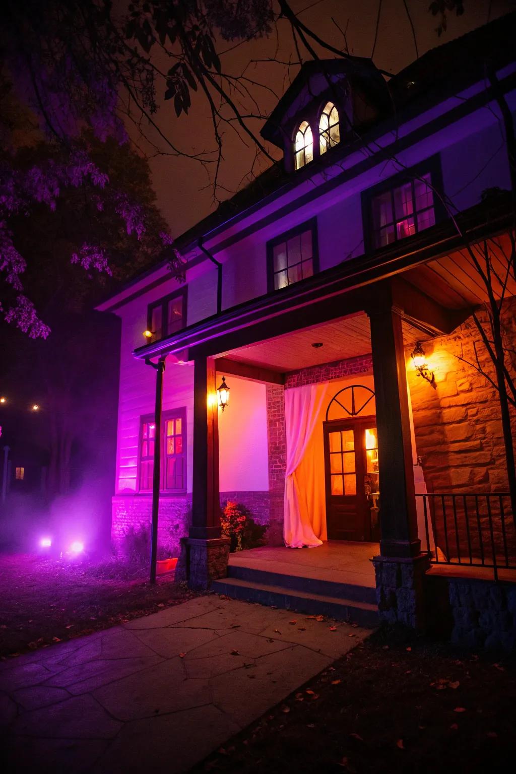 Set the mood with atmospheric Halloween lighting.