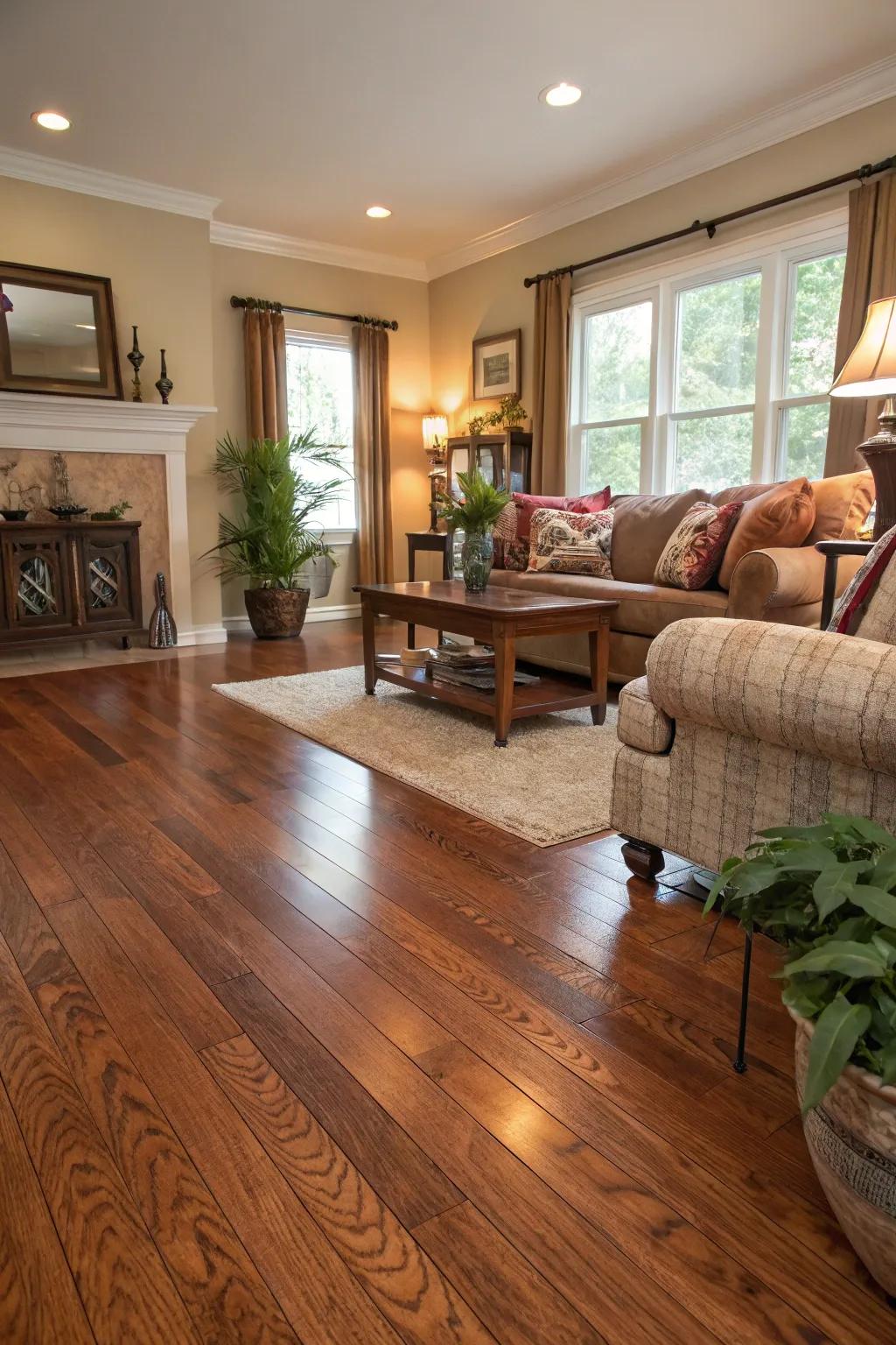 Hardwood floors renewed to their initial magnificence.
