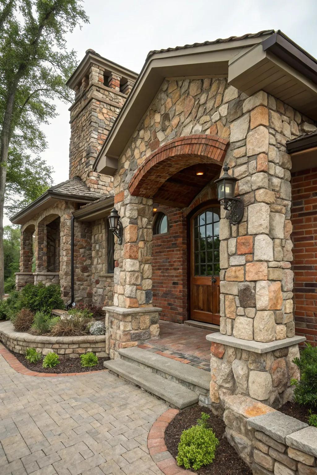 Organic elements lending character and texture to your entrance.
