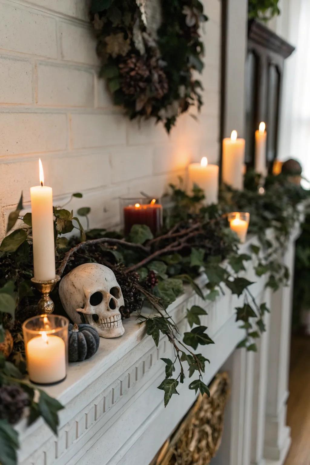 An eerily exquisite mantel display