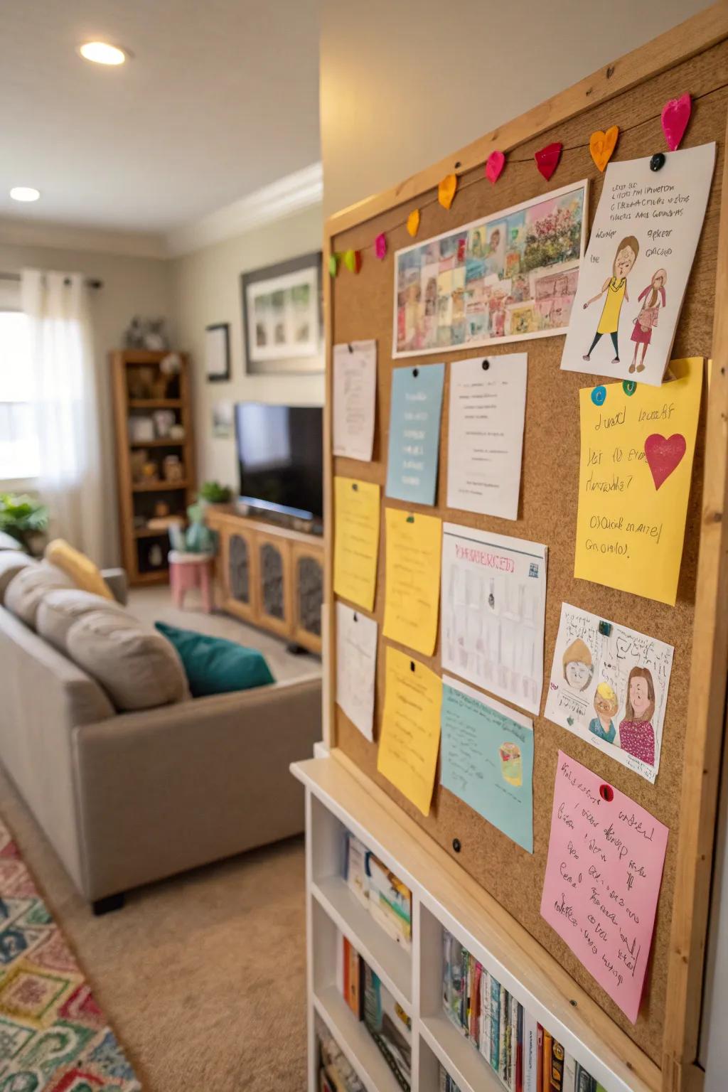 Foster family interaction through this inviting message station.