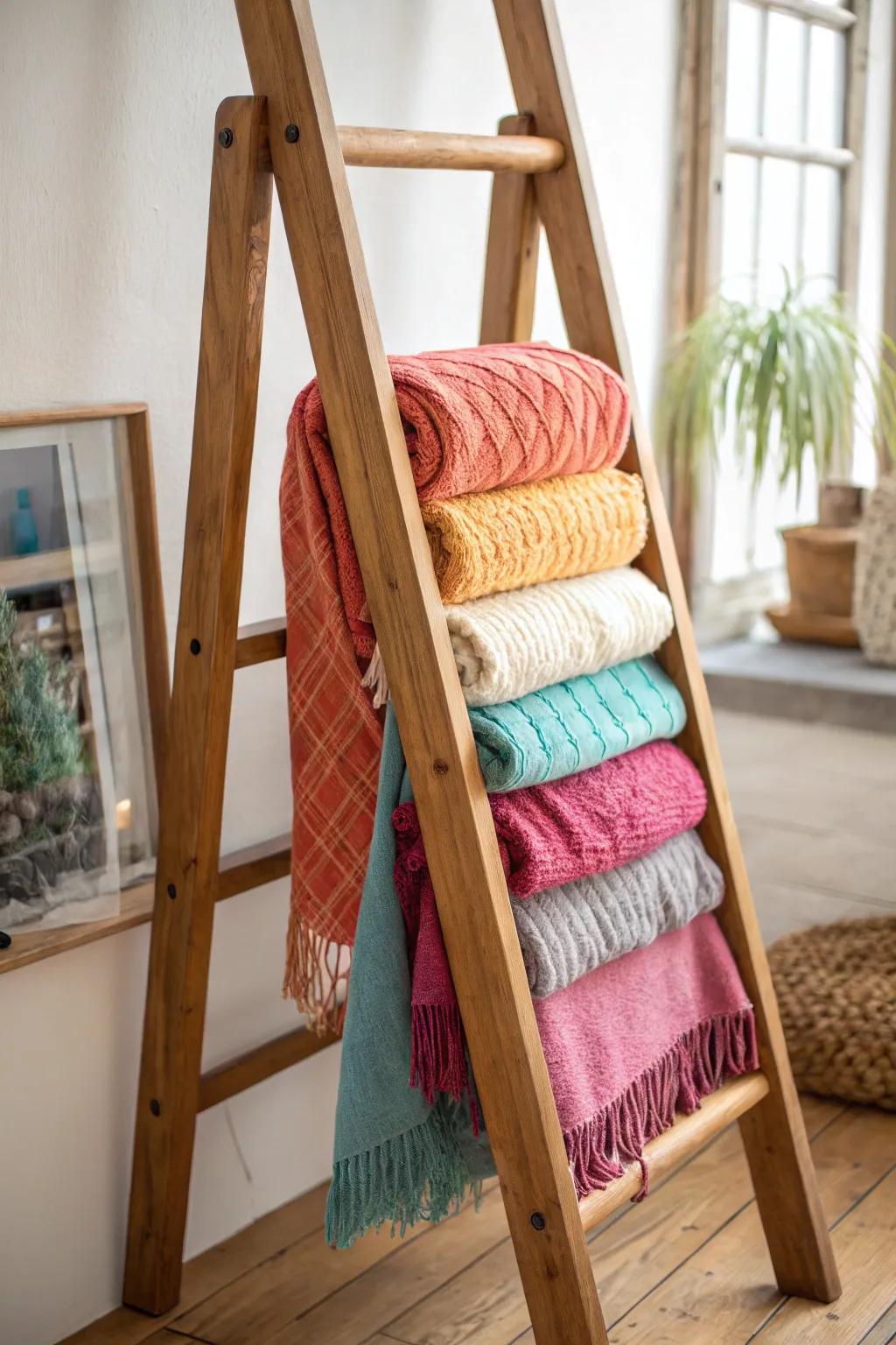 Linen stands introduce texture and warmth to any room corner.