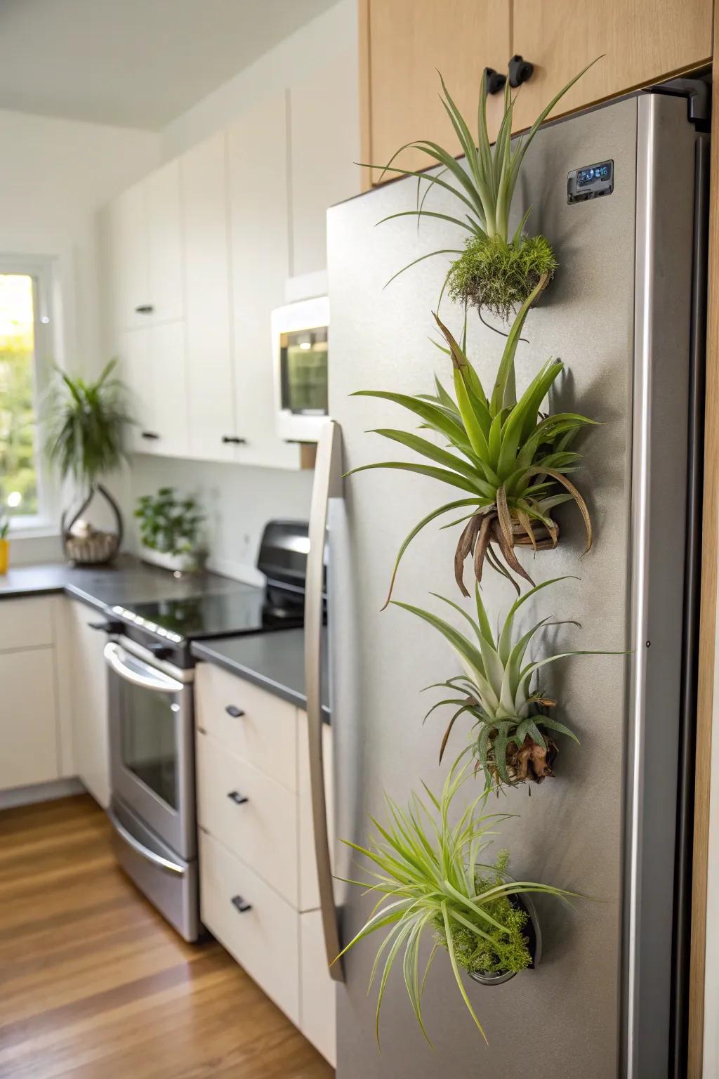<strong>Air plant</strong> magnets enlivening your refrigerator.” loading=”lazy” class=”pimg”>
	</picture><figcaption><strong>Air plant</strong> magnets enlivening your refrigerator.</figcaption></figure>
<p>Transform your refrigerator into a petite garden by fastening <strong>air plant</strong> magnets. This lighthearted concept breathes life into an often-neglected zone.</p>
<h3>Consider these options:</h3>
<ul class=