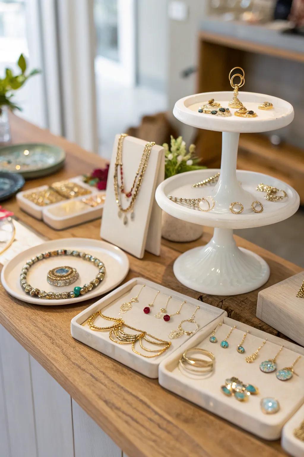 Showcase your jewelry with stylish surface-top displays.