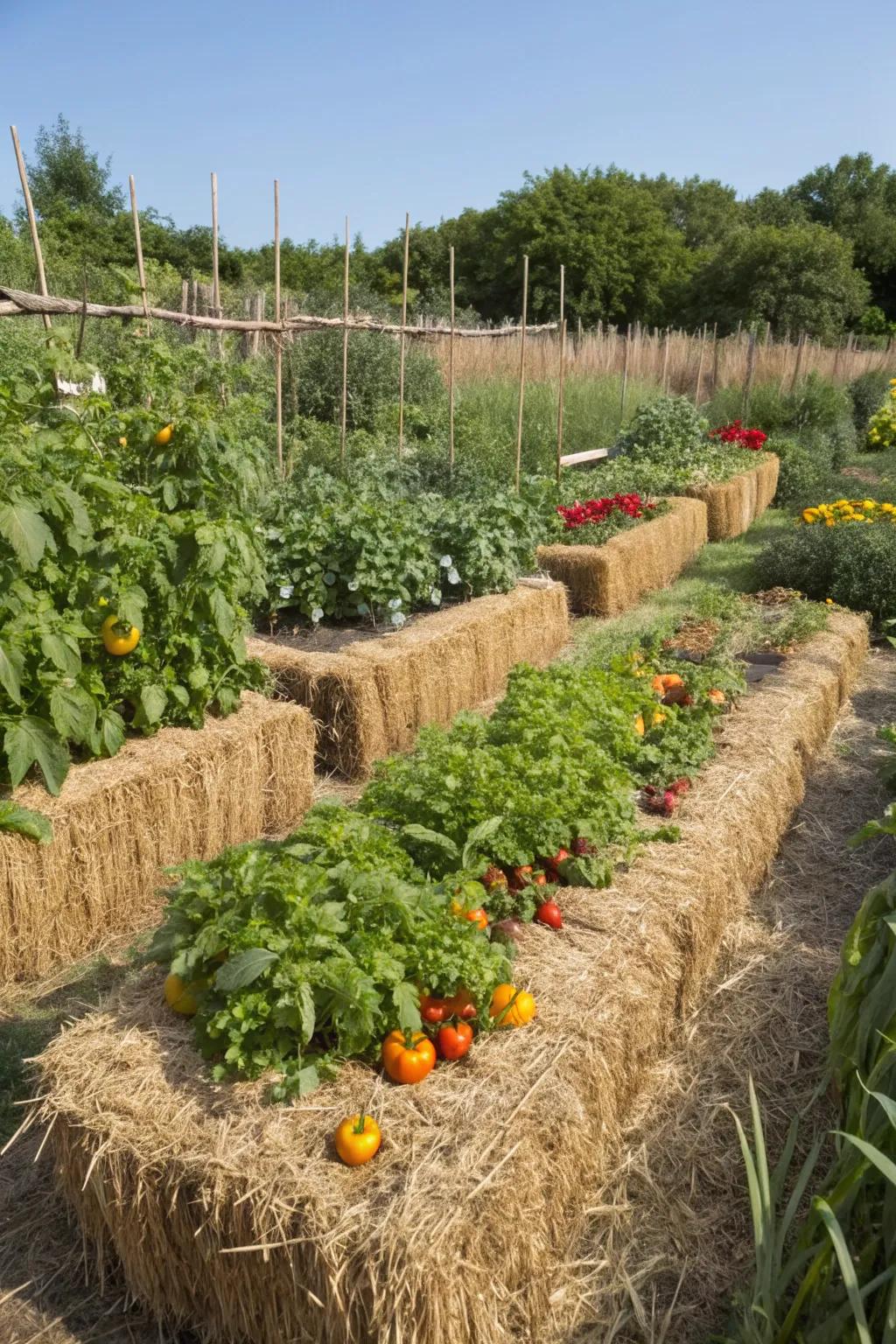 Straw bales offer a unique spin on traditional gardening techniques.