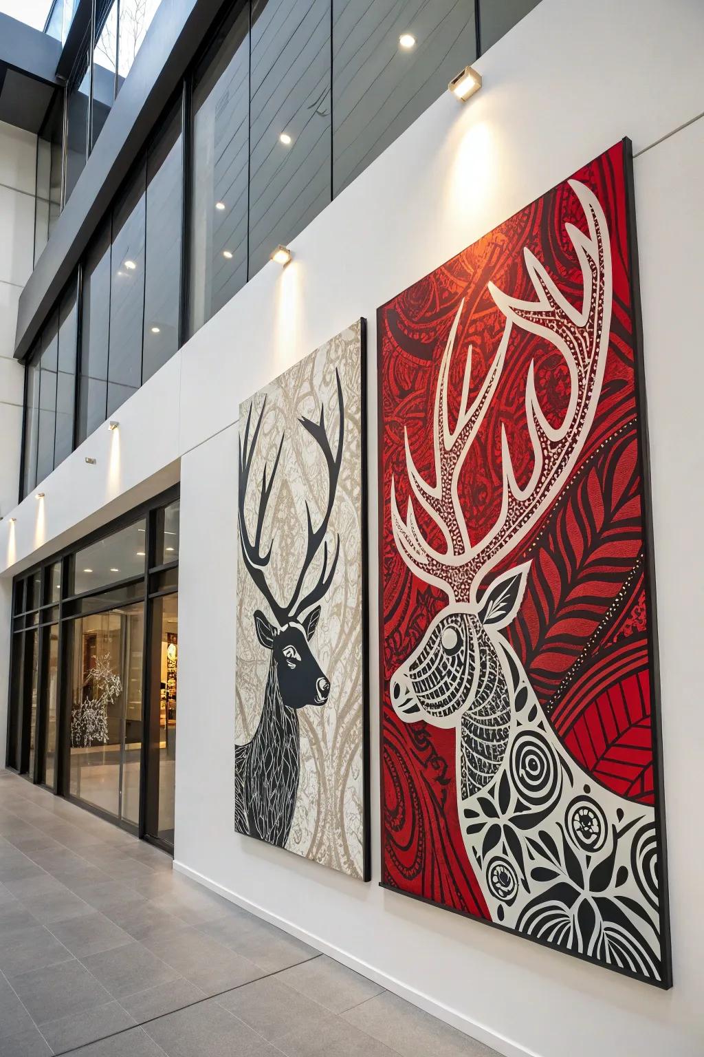 Conceptual antler artwork for a modern country feel.