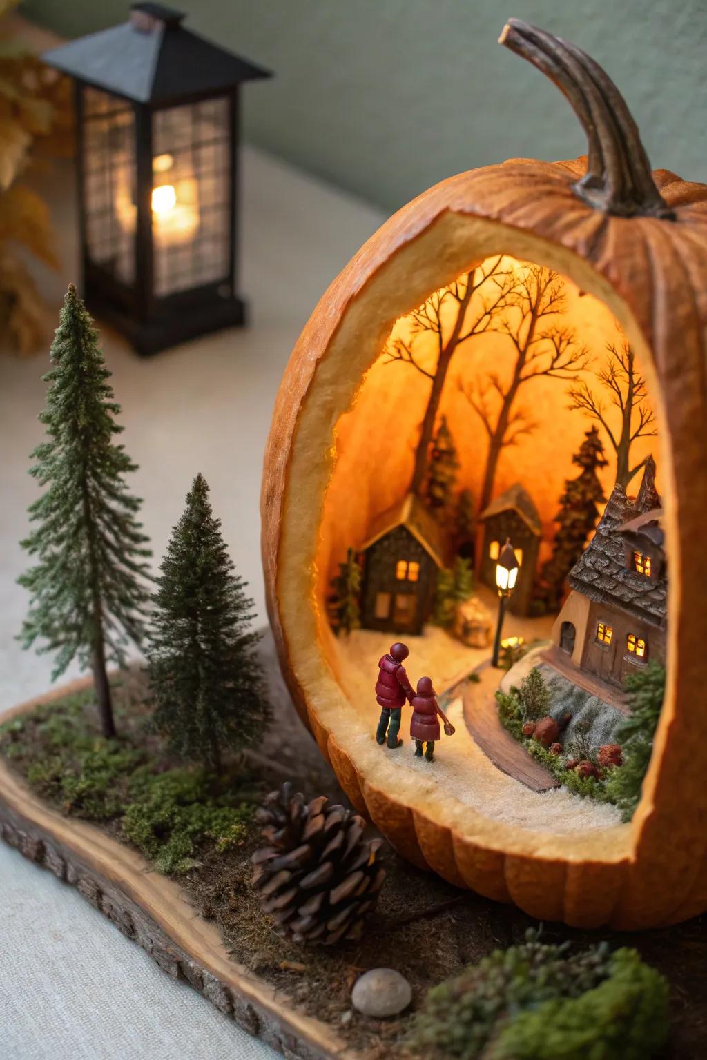 A gourd vignette exhibiting a fanciful tiny realm.