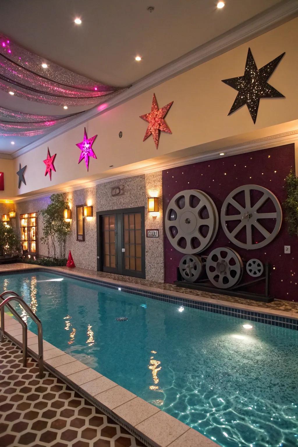 Add a touch of glamour with a Hollywood-themed pool party.