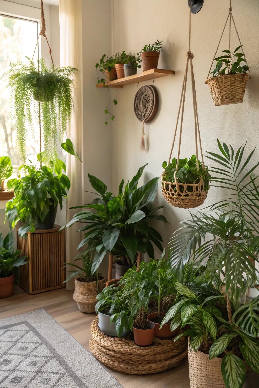 House plants add liveliness and freshness to your home.