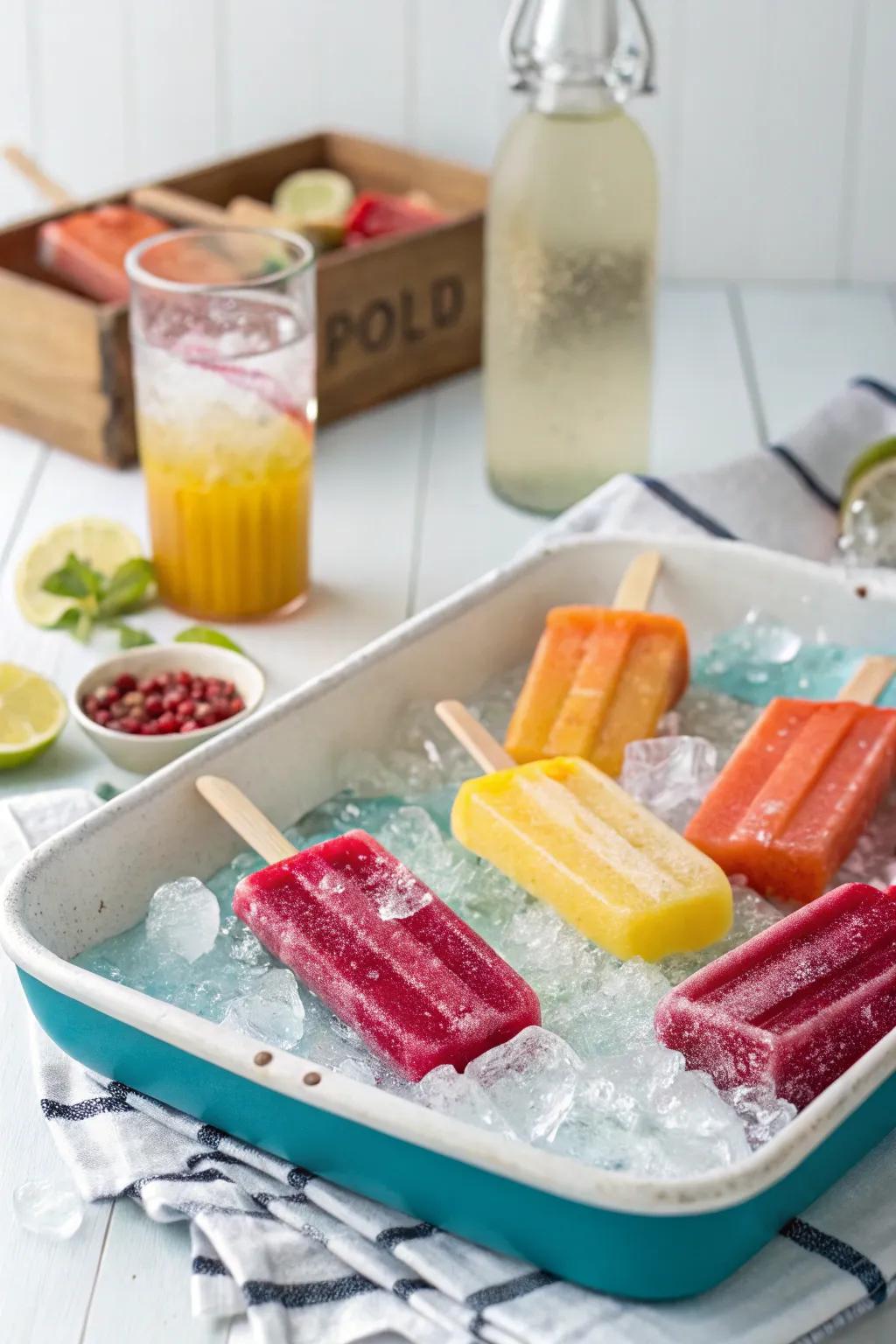 Chill out with spirited ice lollies at your party.