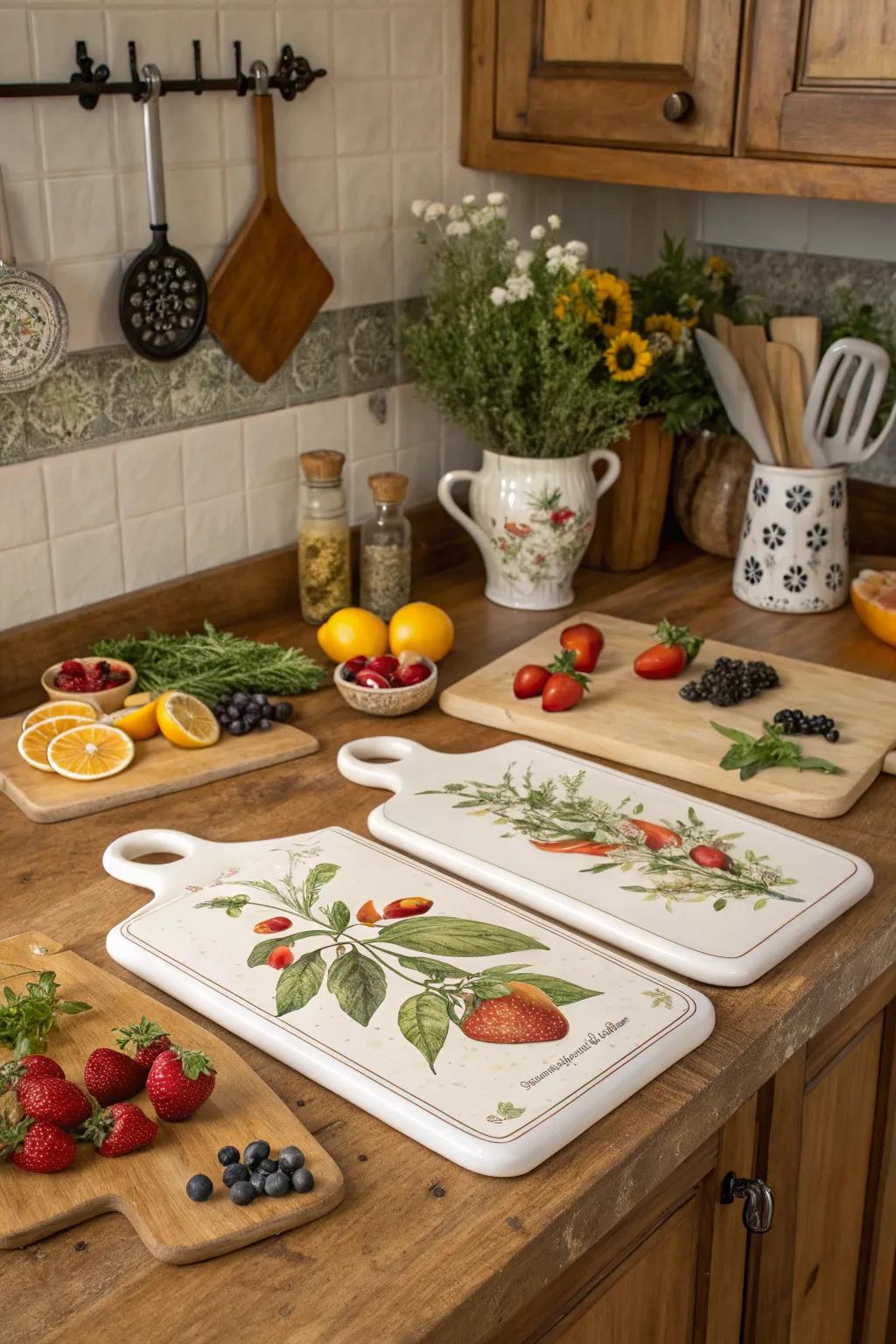 Stylized compositions establish a cohesive and fashionable visual in the culinary space.