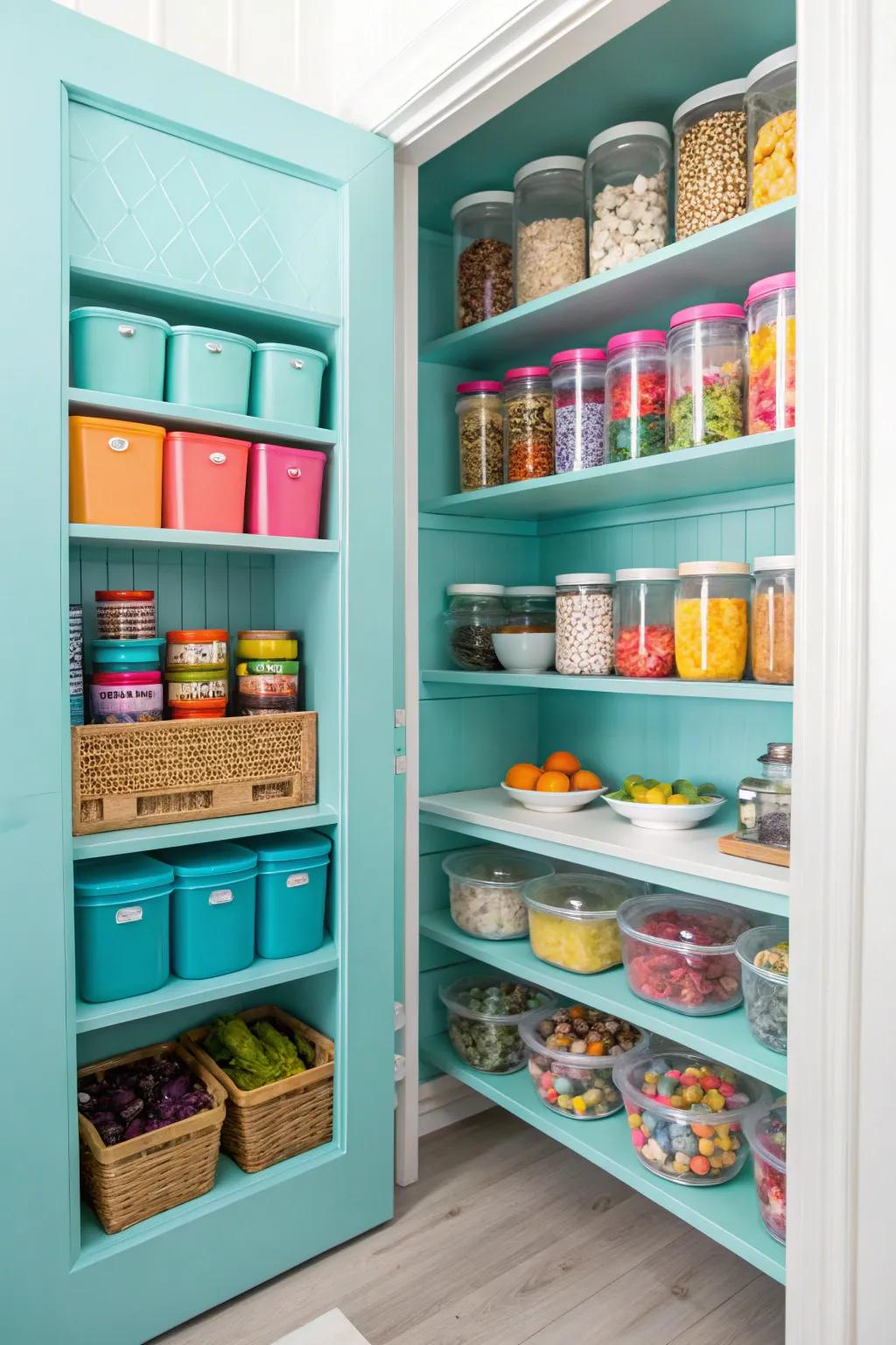A splash of color adds character to your storage area.