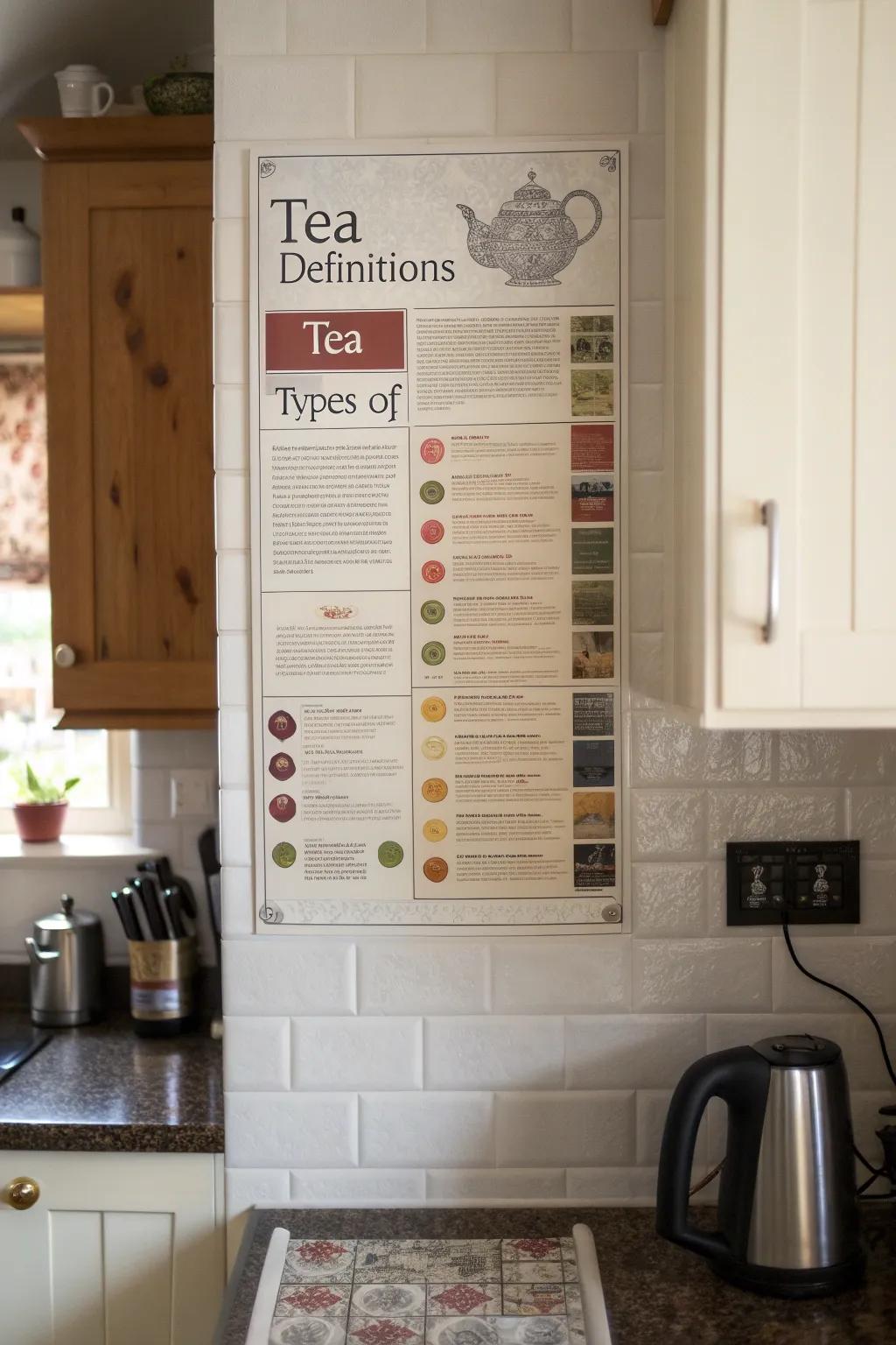 Tea definition posters for the ultimate tea aficionado's kitchen.