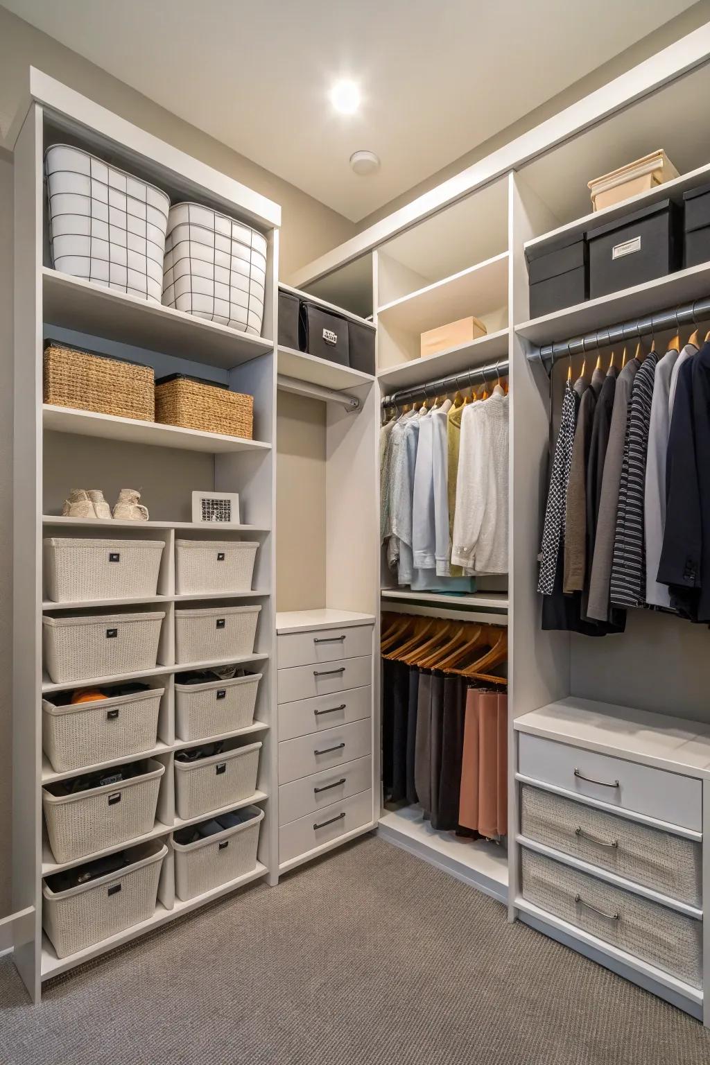 Adaptable features ensure that your closet adapts to your requirements.