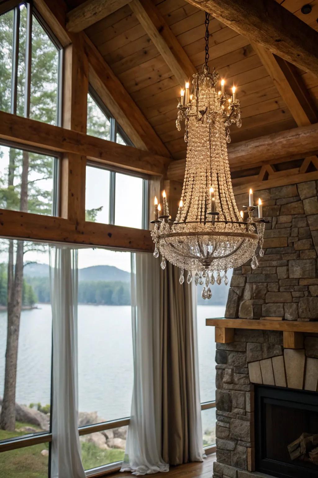 Lustres impart a dash of classiness to rustic decors.
