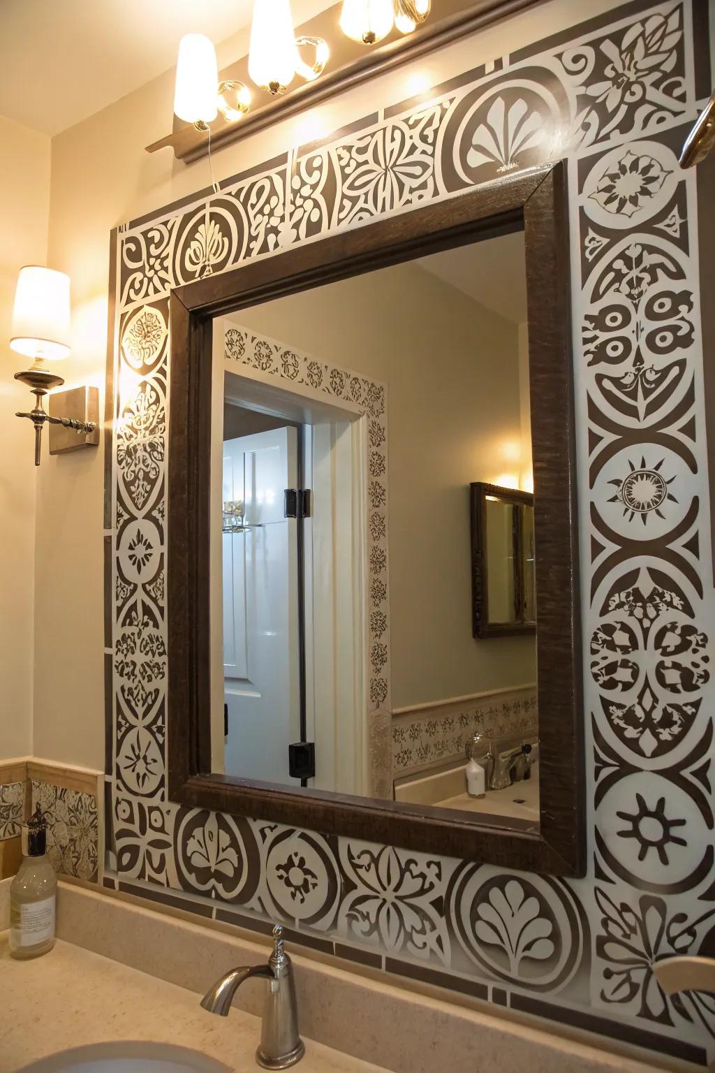 Decorative adhesive designs offer a flexible way to add unique patterns to mirrors.