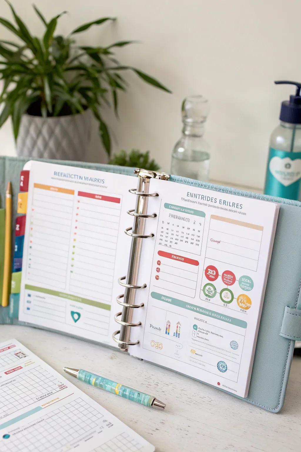 A health and wellness section helps track fitness and nutrition goals.
