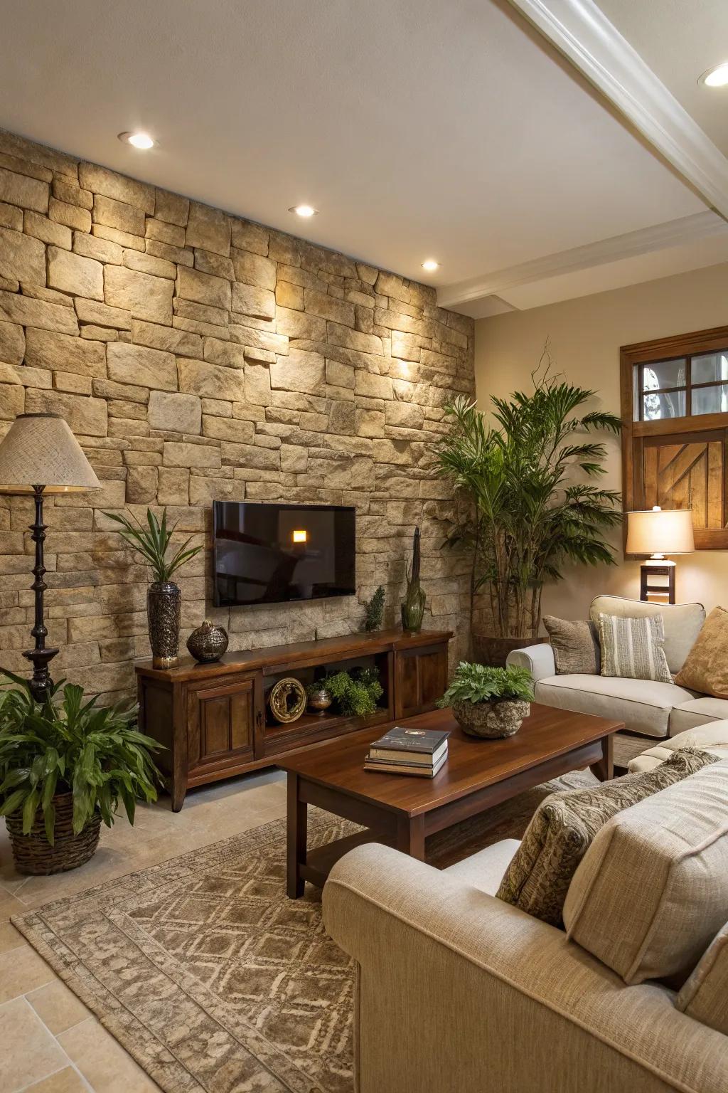 Quarry panels bring an outdoor feel indoors.
