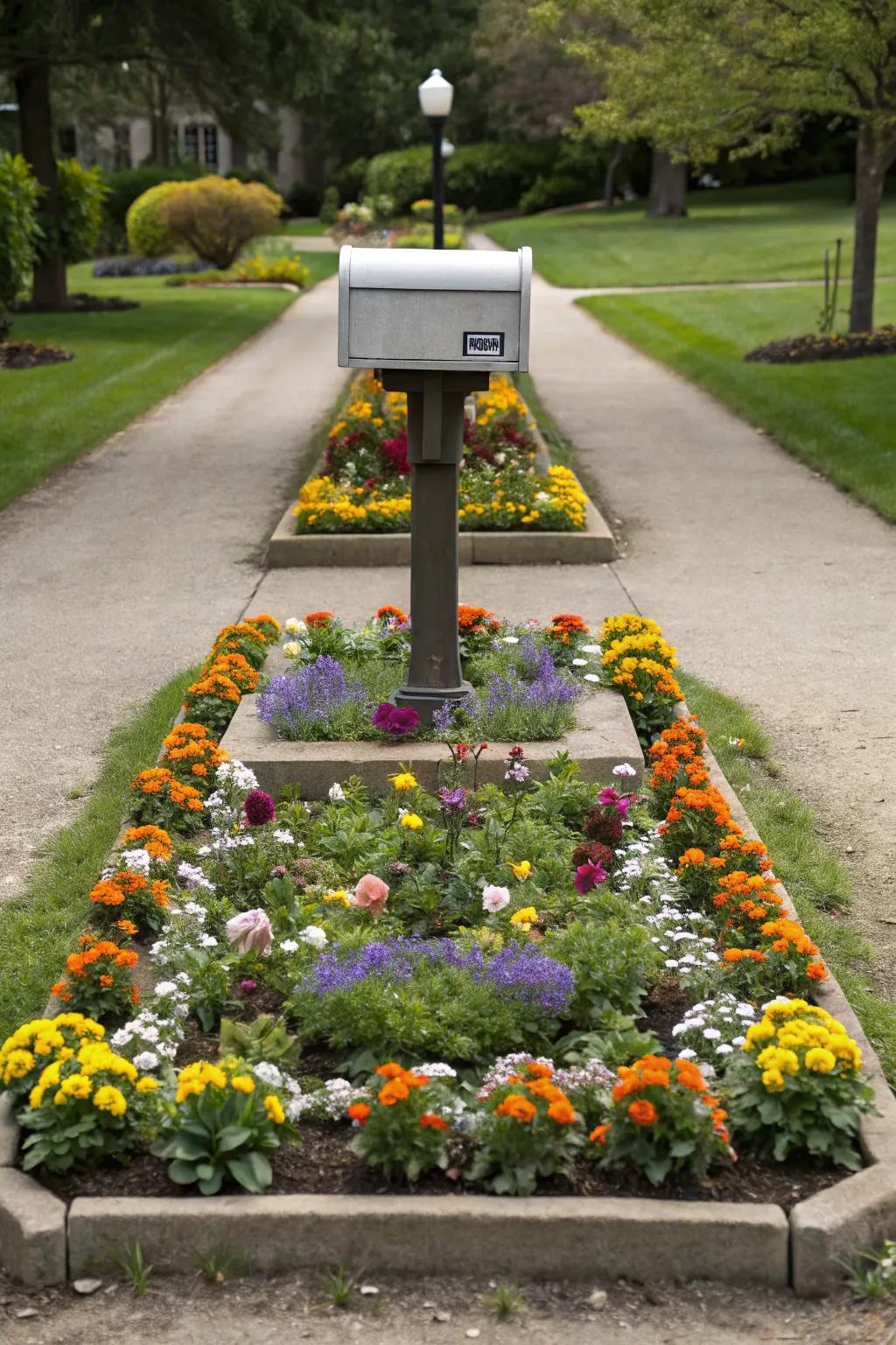 Symmetry in landscaping introduces an element of elegance to your mailbox.