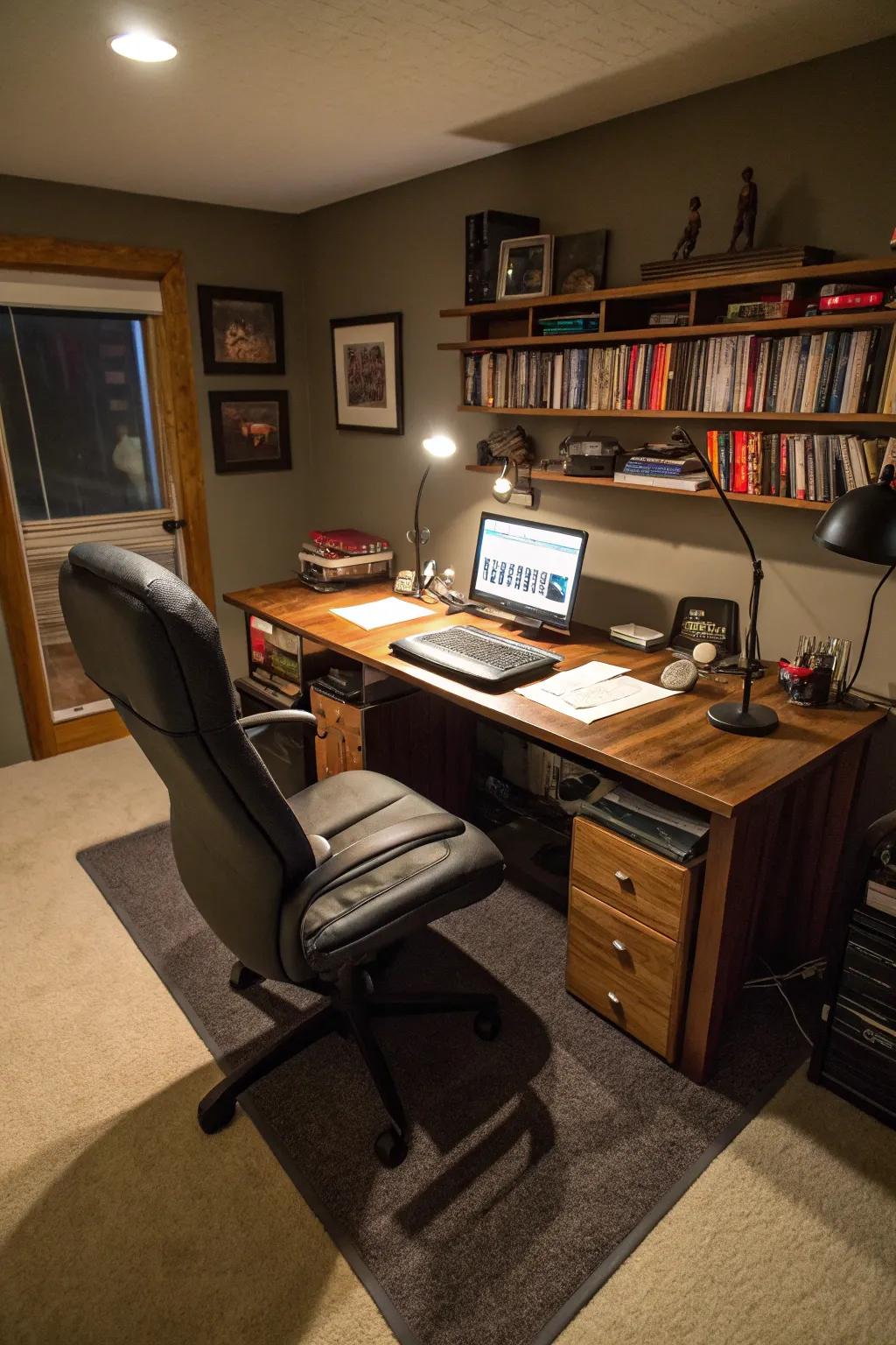 Handy furniture ensures comfort and efficiency.