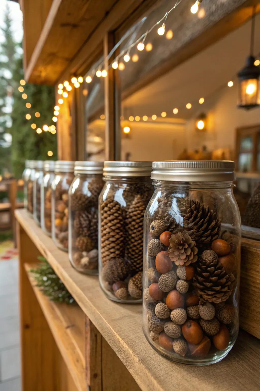 Seasonally themed utility canister fillers for a dynamic decor.