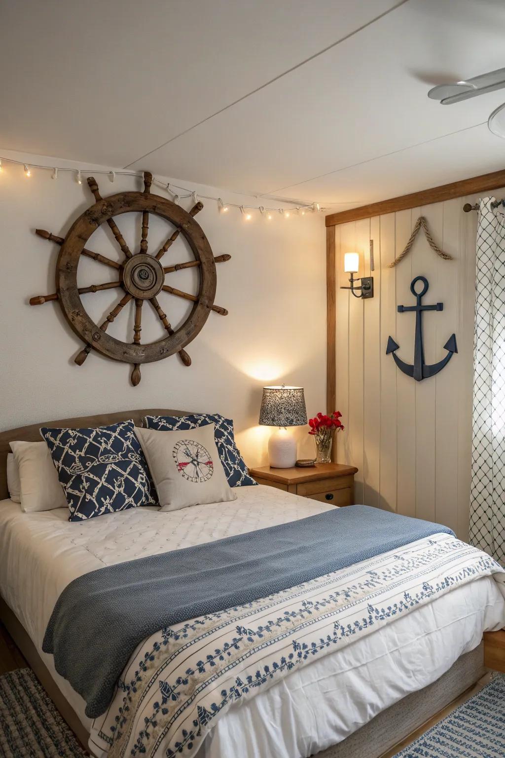 Nautical décor injects a hint of maritime charm.