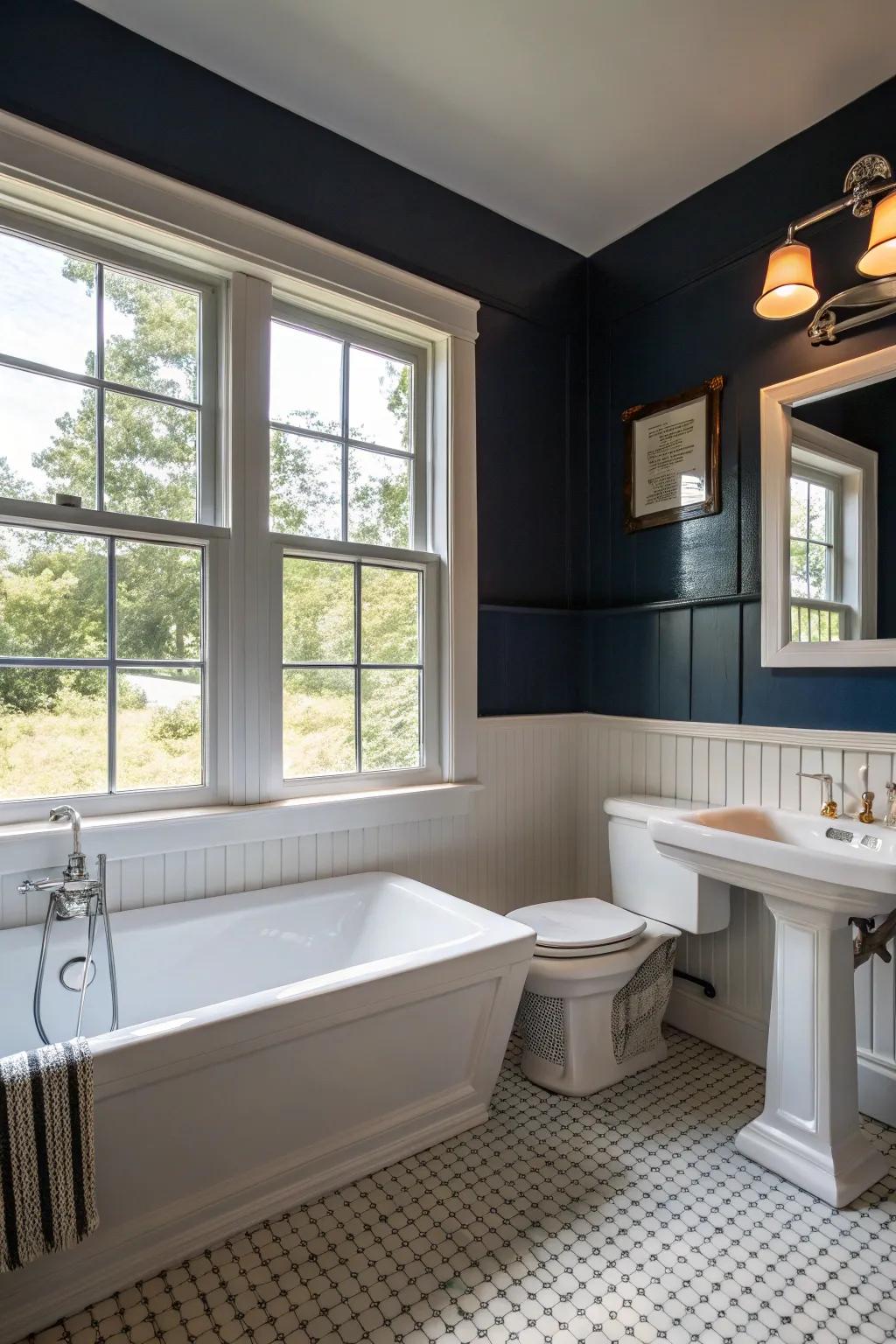 Sunlight brightens and balances deep sea tones.