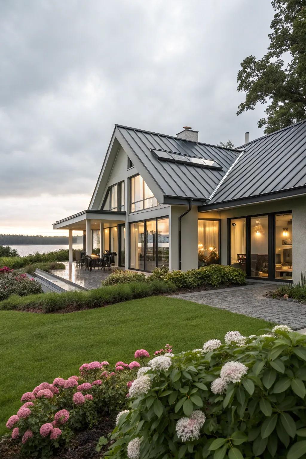 Metal roofs offer a sophisticated, sturdy choice for modern homes.