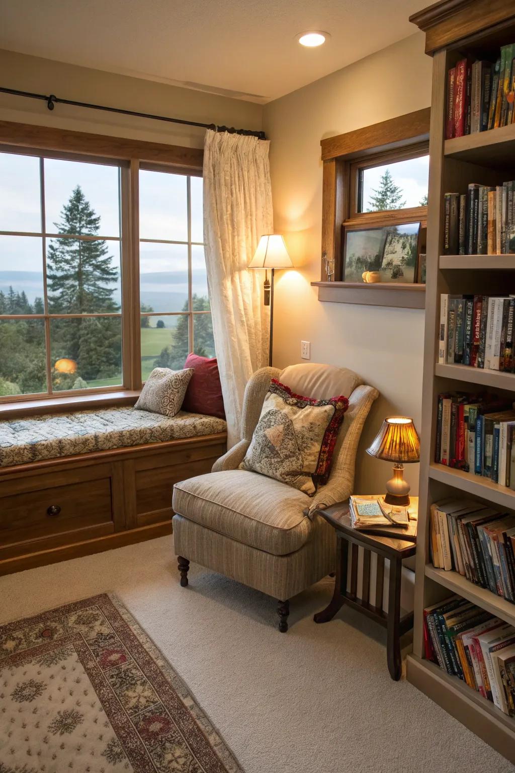 A relaxing area provides a perfect escape within your bedroom.