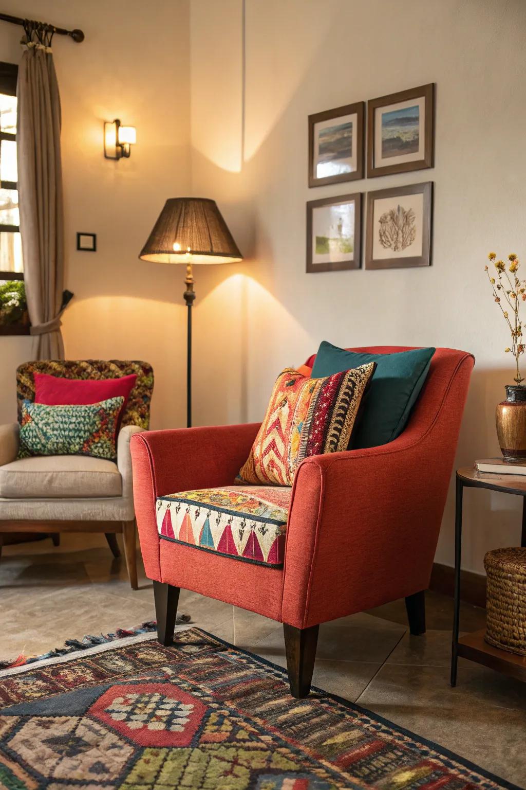 Striking features inject energy and vibrancy into the space.