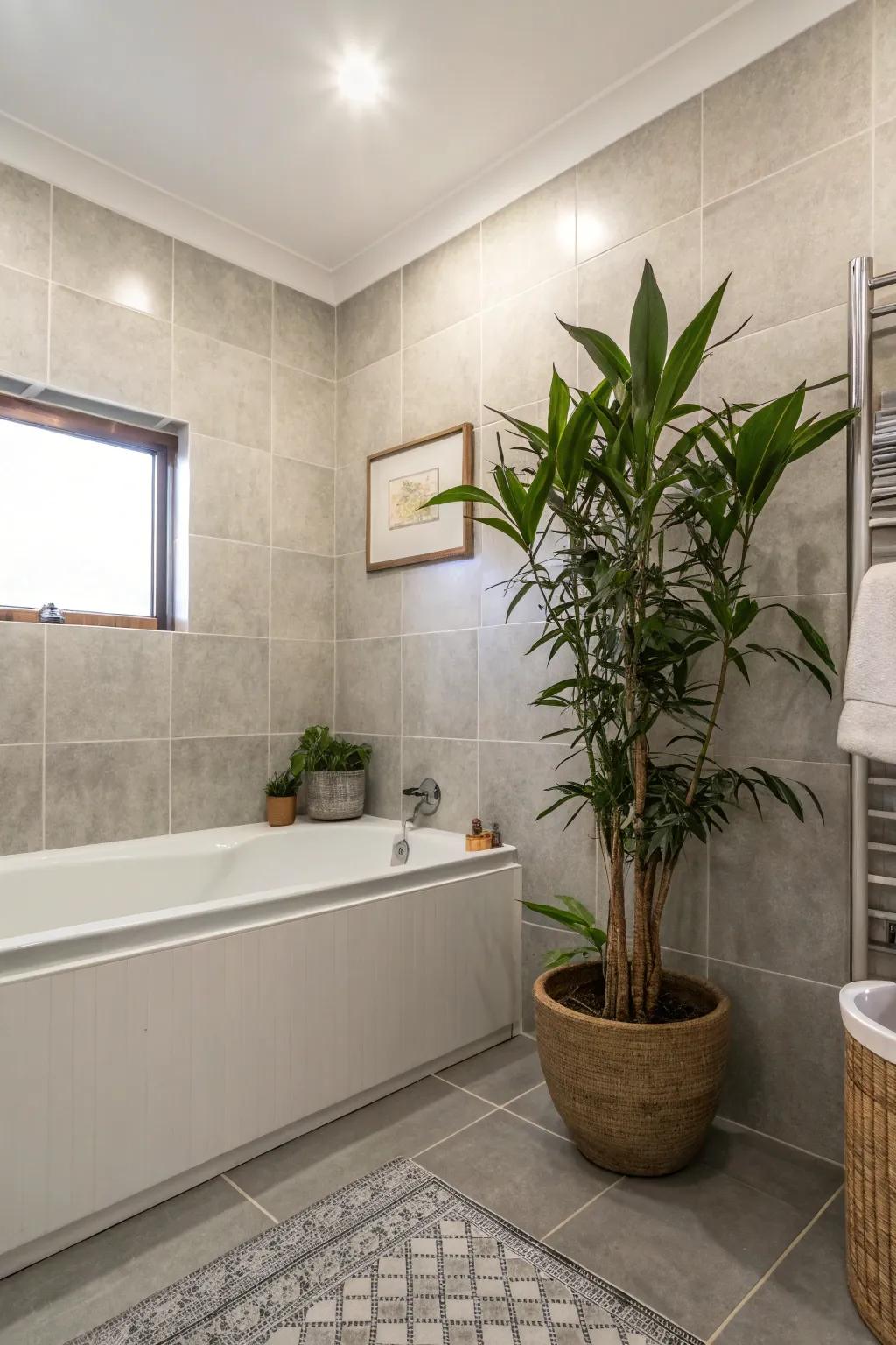 Vegetation adds a fresh element to the neutral design.