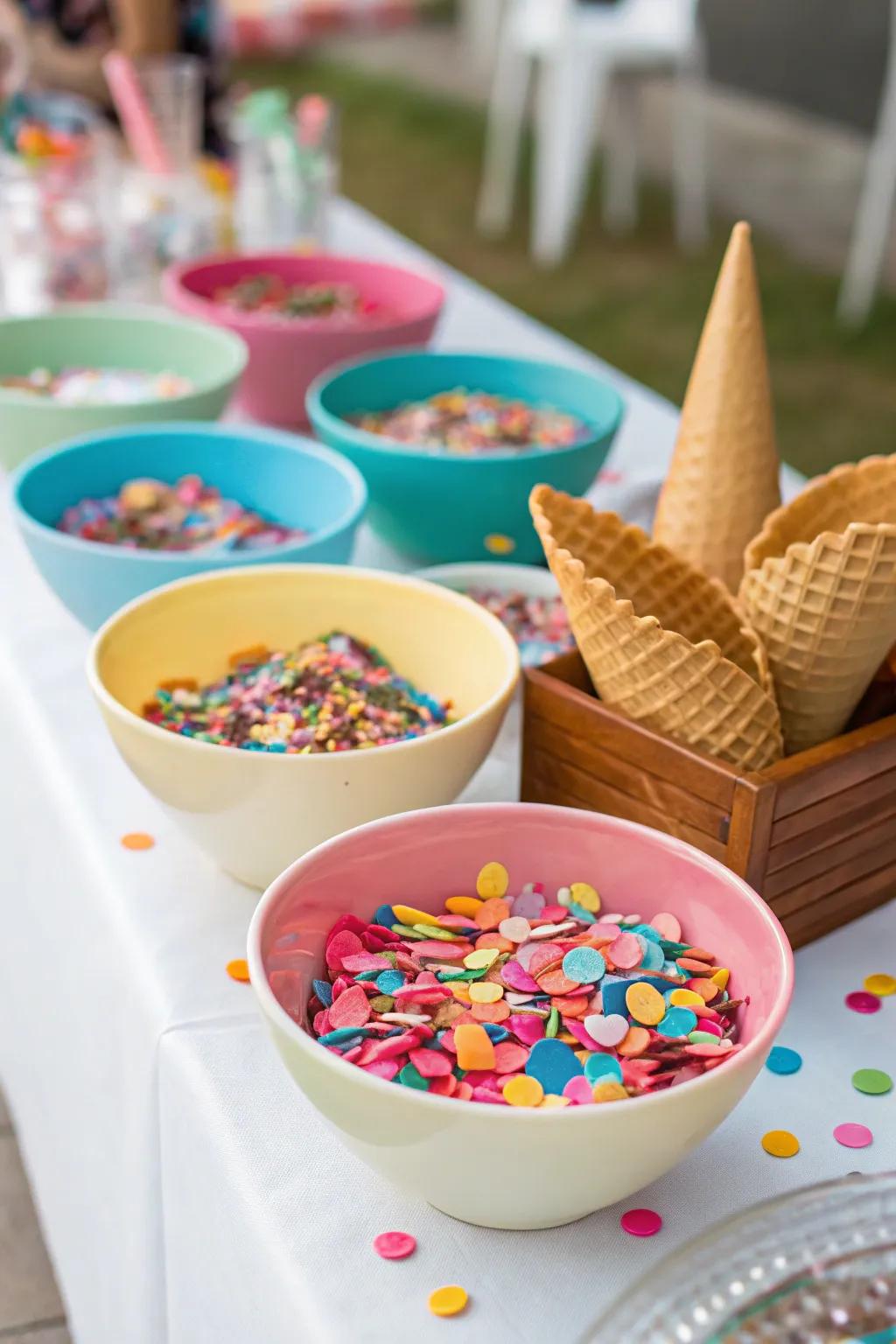 An engaging and interactive sprinkle space for New Year's Eve.