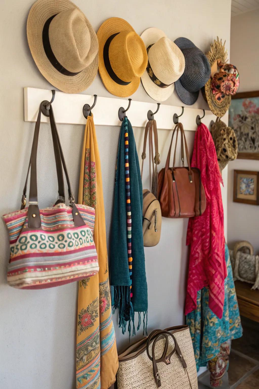 Accessories are transformed into a visual feature by fasteners.