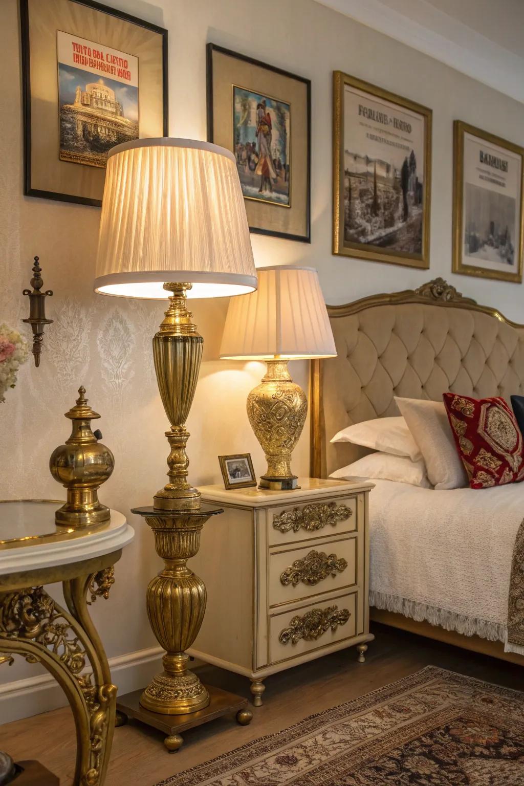 Gold accents provide a touch of luxury.