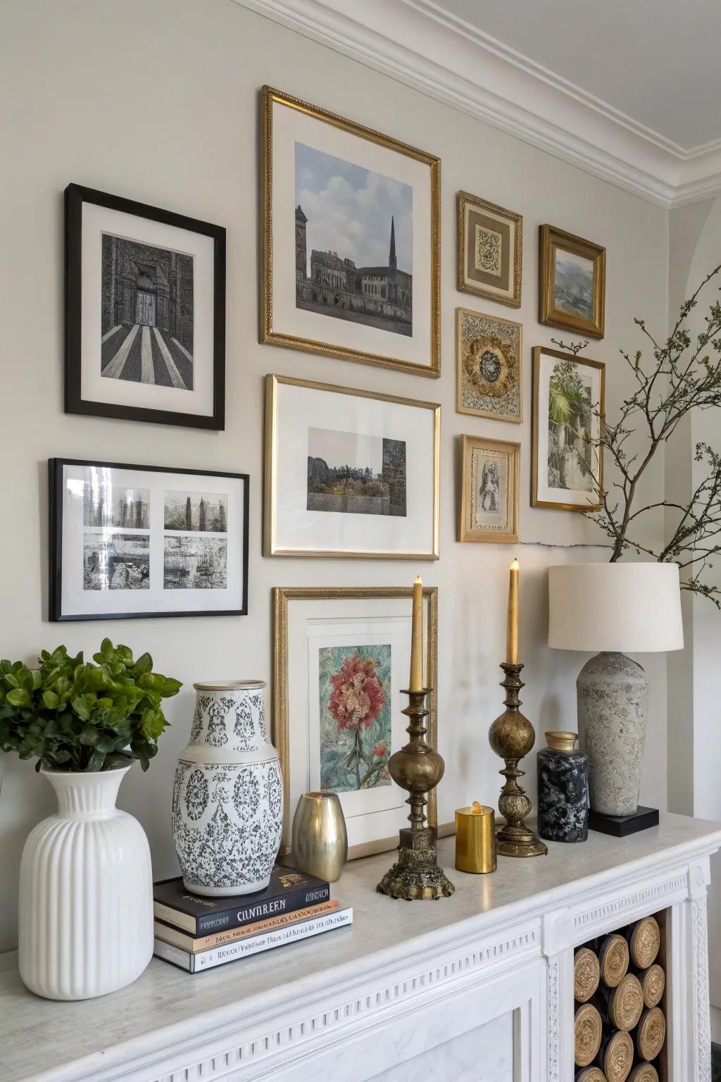 Wall art imparts personality and interest.